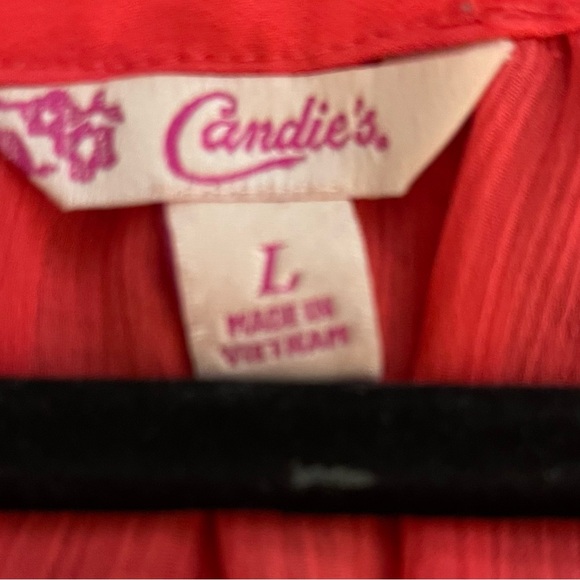Candies- Sweet oversized blouse in a beautiful bright coral color, Size Large - Picture 3 of 14